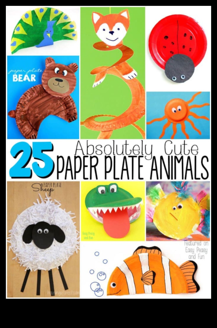 Χαριτωμένα και δημιουργικά χάρτινα ζώα 4 DIY Kids' Paper Plate Animals: Crafting Imaginative Creatures
